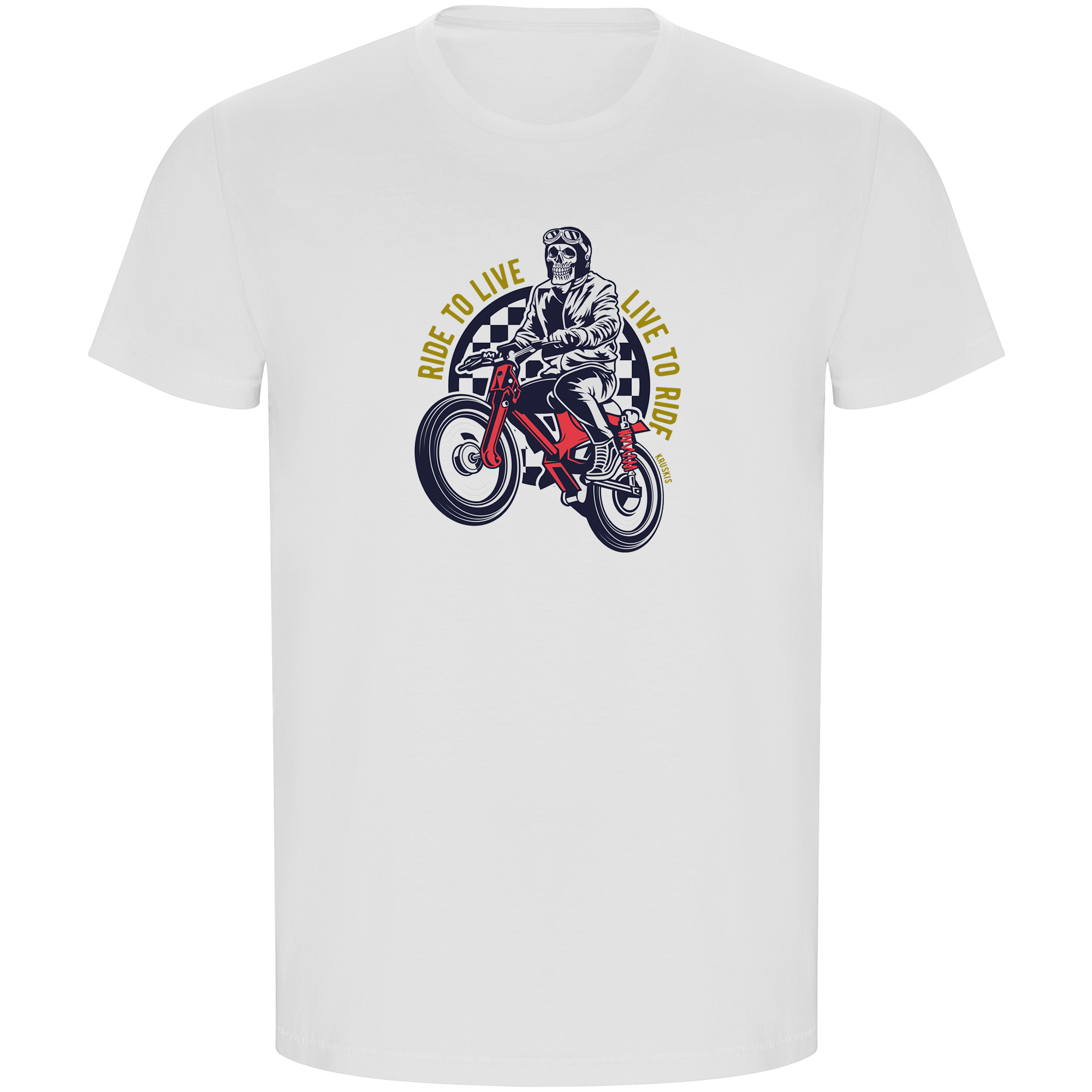 T Shirt ECO Motorrijden Live to Ride Korte Mowen Man