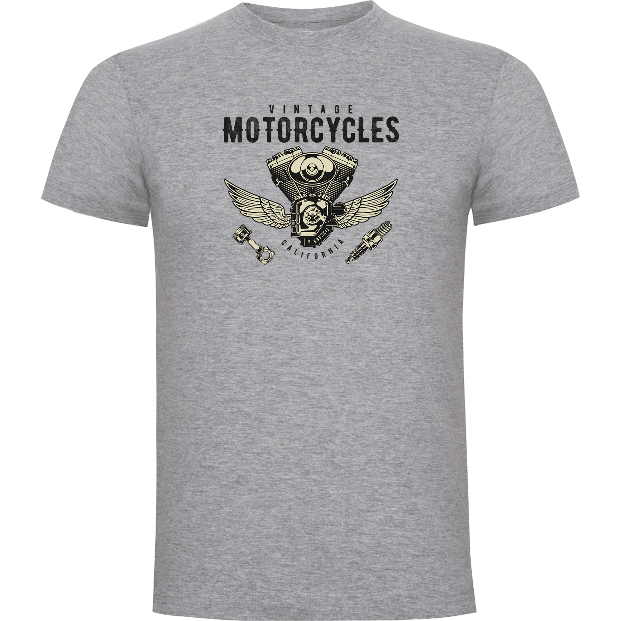 T Shirt Motorcycling Vintage Engine Short Sleeves Man