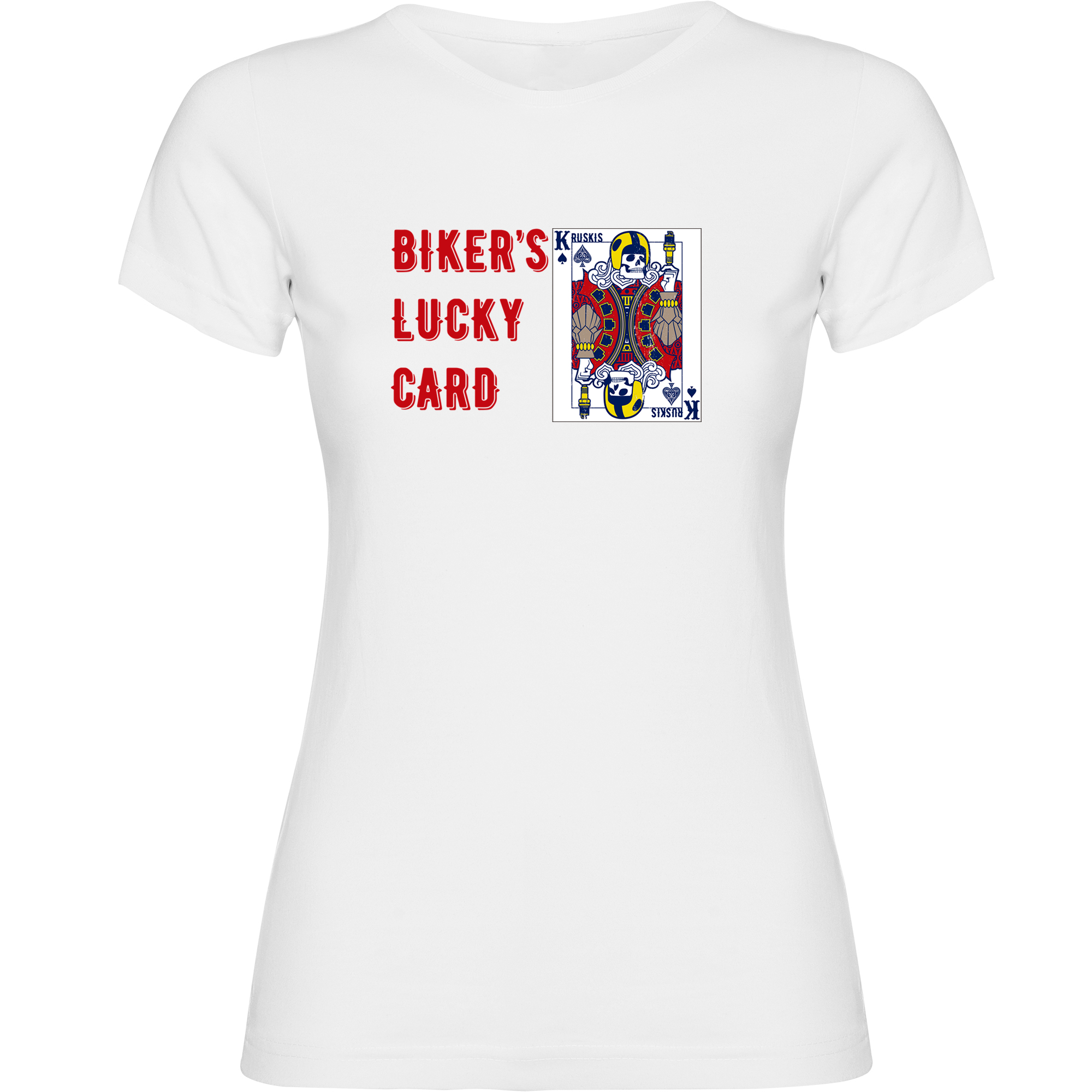 T shirt Motorcycling Lucky Card Short Sleeves Woman