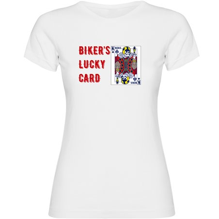 T Shirt Motociclismo Lucky Card Manica Corta Donna