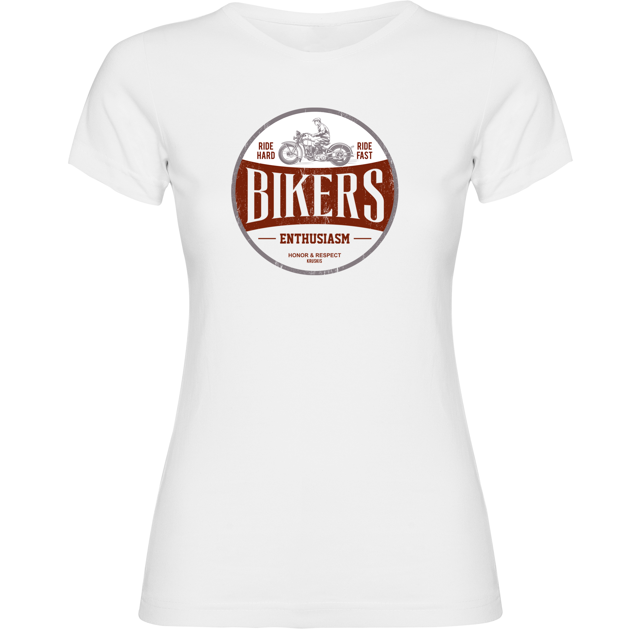 Camiseta Motociclismo Bikers Enthusiasm Manga Corta Mujer
