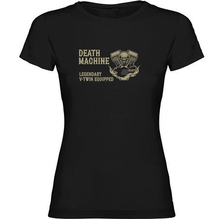 T Shirt Motorcykelakning Death Machine Kortarmad Kvinna