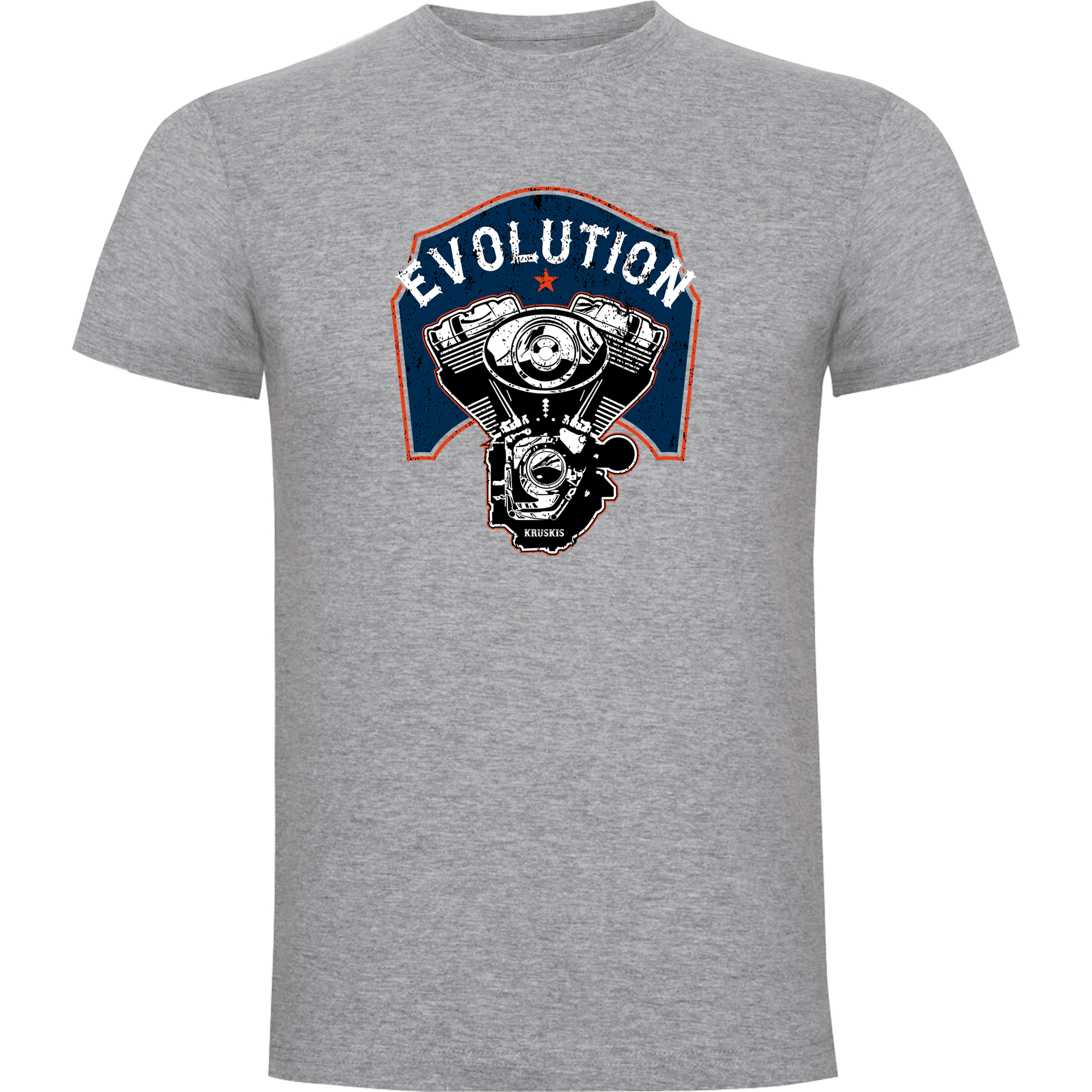 T Shirt Moto Evolution Engine Manche Courte Homme