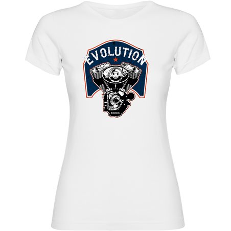 T Shirt Motorcykelakning Evolution Engine Kortarmad Kvinna