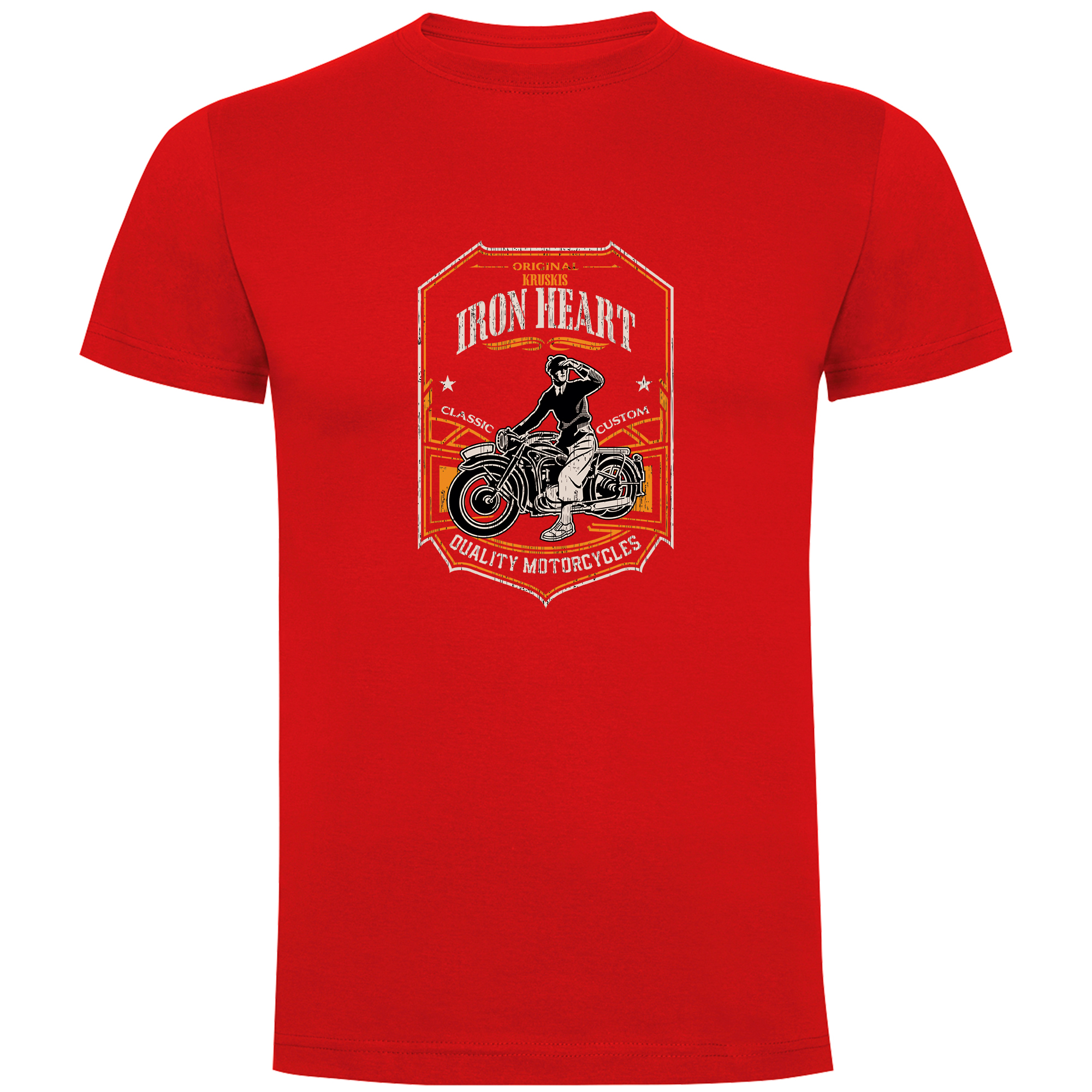 T Shirt Motocykle Iron Heart Krotki Rekaw Czlowiek