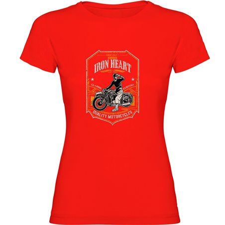 T Shirt Motorcykelakning Iron Heart Kortarmad Kvinna