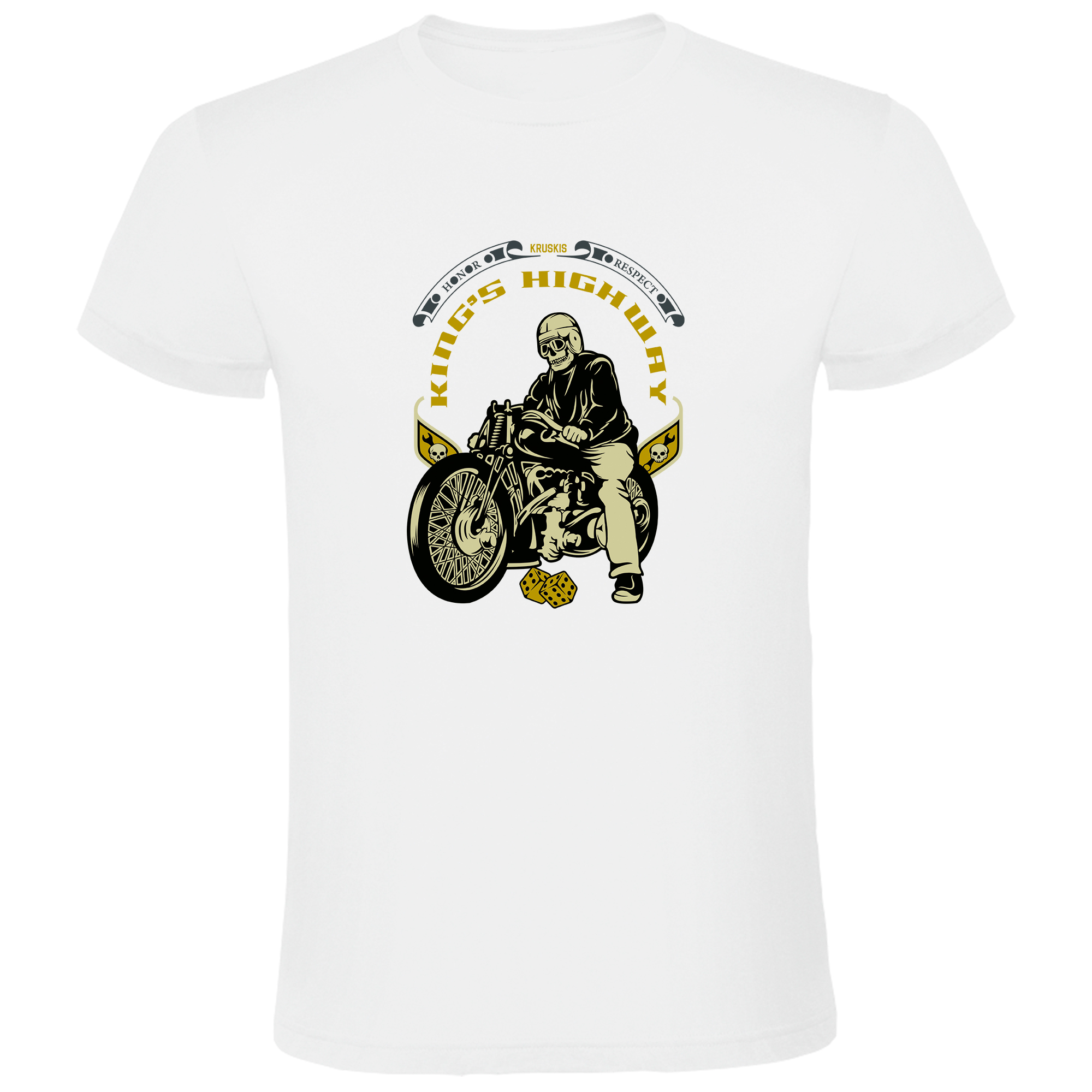 T Shirt Motorcykelakning Kings Highway Kortarmad Man