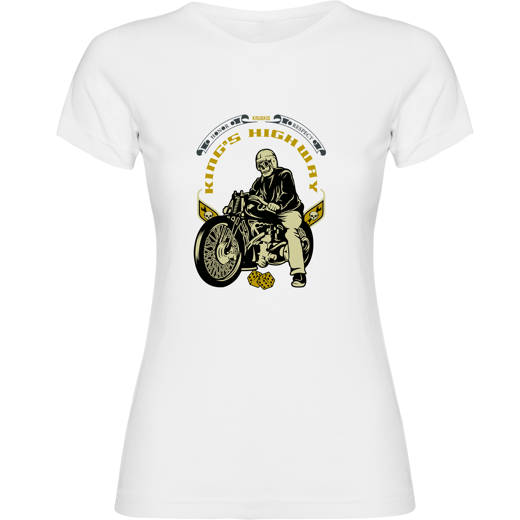 T Shirt Motociclismo Kings Highway Manica Corta Donna