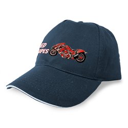 Cap Motorcycling Red Stripes Unisex
