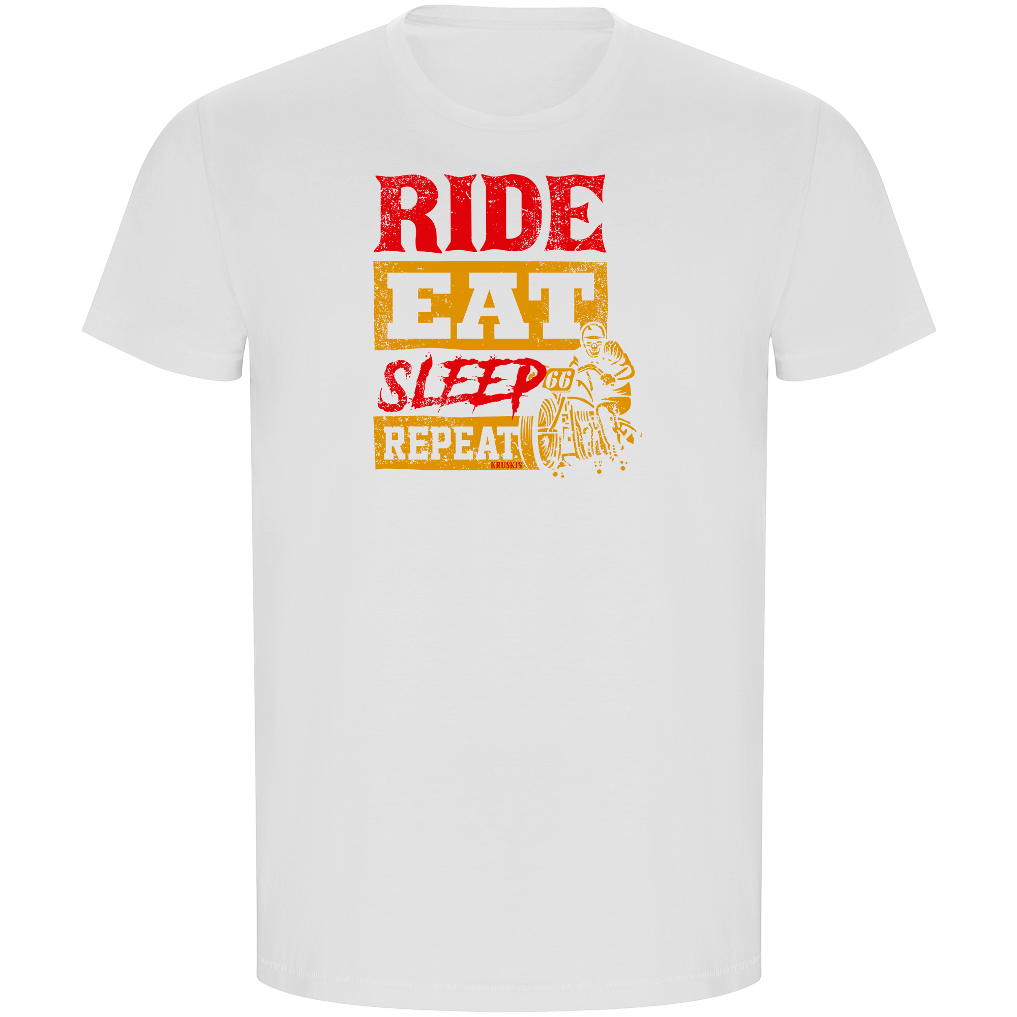 T Shirt ECO Motorcycling Ride Eat Sleep Repeat Short Sleeves Man