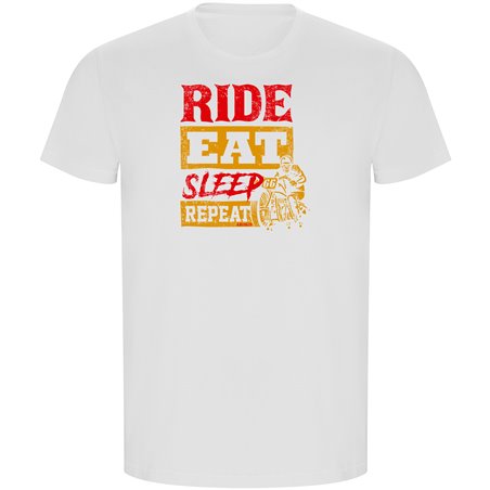 T Shirt ECO Motorrijden Ride Eat Sleep Repeat Korte Mowen Man