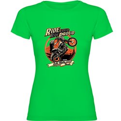 T Shirt Motorcykelakning Ride Loud Kortarmad Kvinna