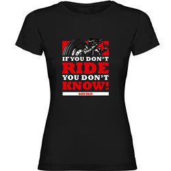 T Shirt Motorrijden Dont Know Korte Mouwen Vrouw