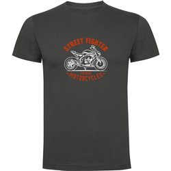T Shirt Motorcykelakning Street Fighter Kortarmad Man