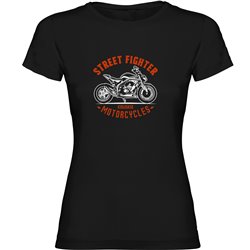 T Shirt Motorcykelakning Street Fighter Kortarmad Kvinna