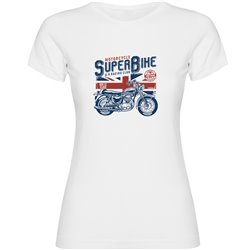 T Shirt Motorcykelakning Super Bike Kortarmad Kvinna