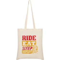 Sac Coton Moto Ride Eat Sleep Repeat
