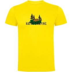 Camiseta Montanismo Happy Camping Manga Corta Hombre