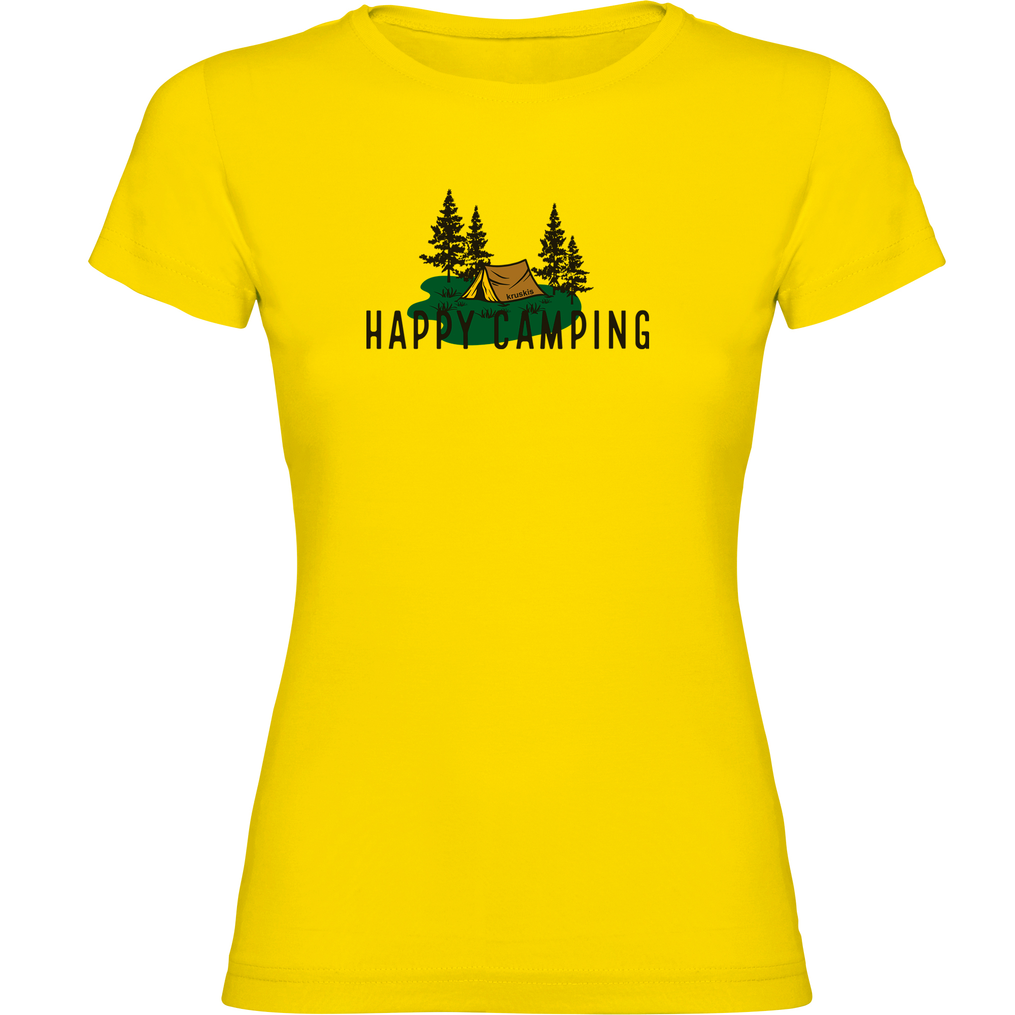 T Shirt Alpinismo Happy Camping Manica Corta Donna