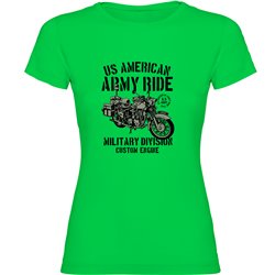 T shirt Motorcycling Army Ride Short Sleeves Woman