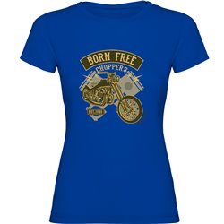 T shirt Motorcycling Born Free Short Sleeves Woman